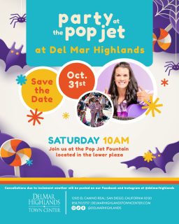🎃🍇 A special Halloween Party at the Pop Jet is coming your way!

Join us on Saturday, October 31 at 10 AM for a spook-tacular morning with Kathryn the Grape! 🎶👻 Bring your little ones dressed in their favorite Halloween costumes for a fun-filled morning of music, dancing, and festive family fun!

#delmarhighlands #partyatthepopjet #kathrynthegrape #halloweenfun #sandiegokids