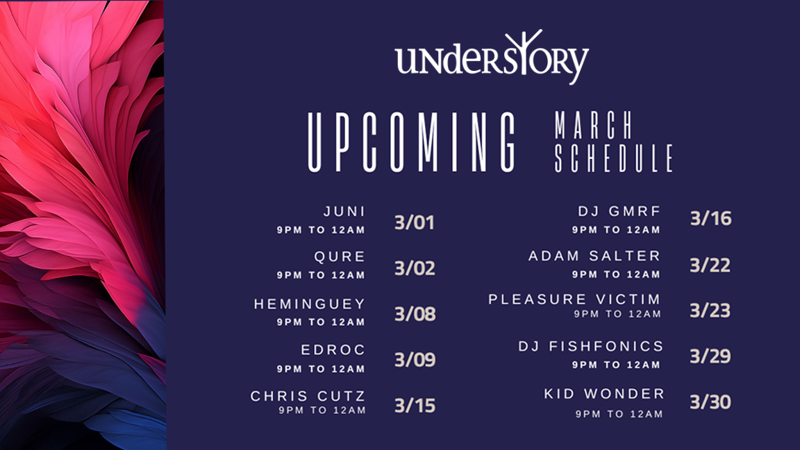 Del Mar Highlands Town Center - Sky Deck Del Mar - Understory Bar - March 2024 Schedule