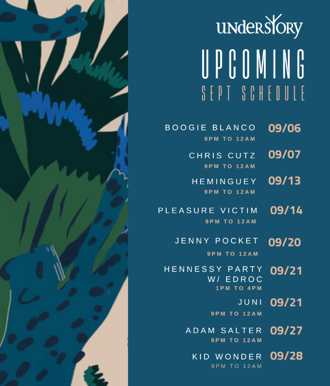 Understory Bar September Events Calendar