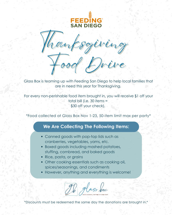 Glass Box Thanksgiving Food Drive