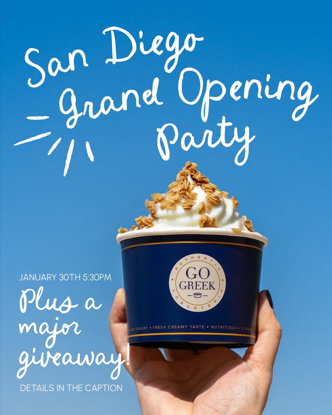 Go Greek Del Mar Highlands Town Center San Diego Grand Opening Event