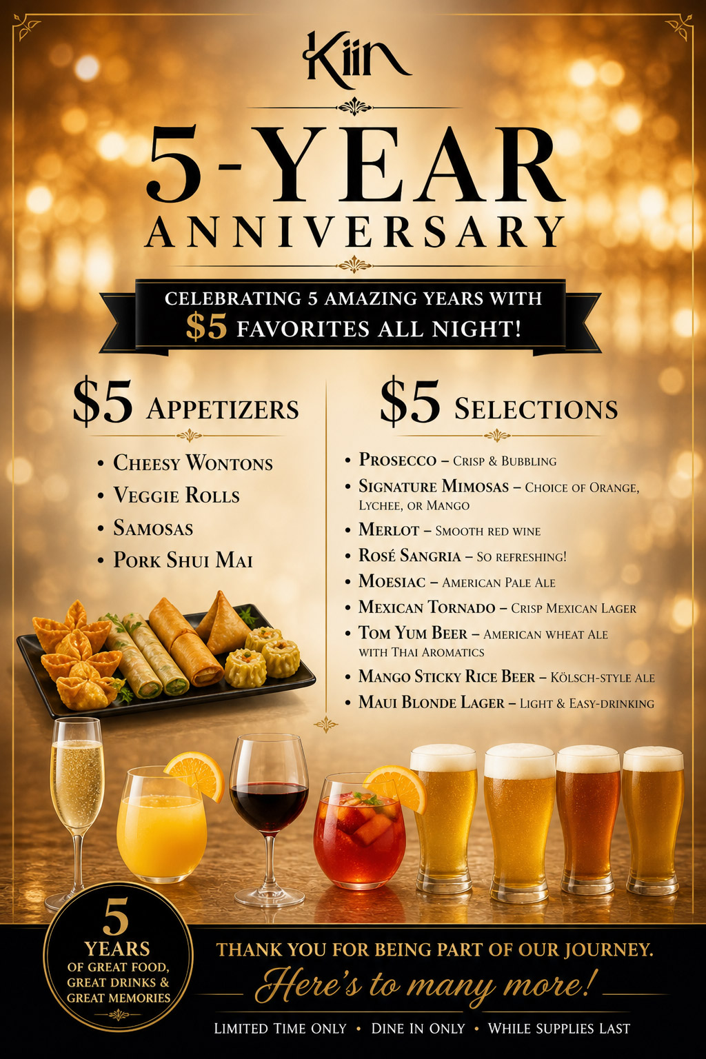 Kiin Thai 5 Year Anniversary