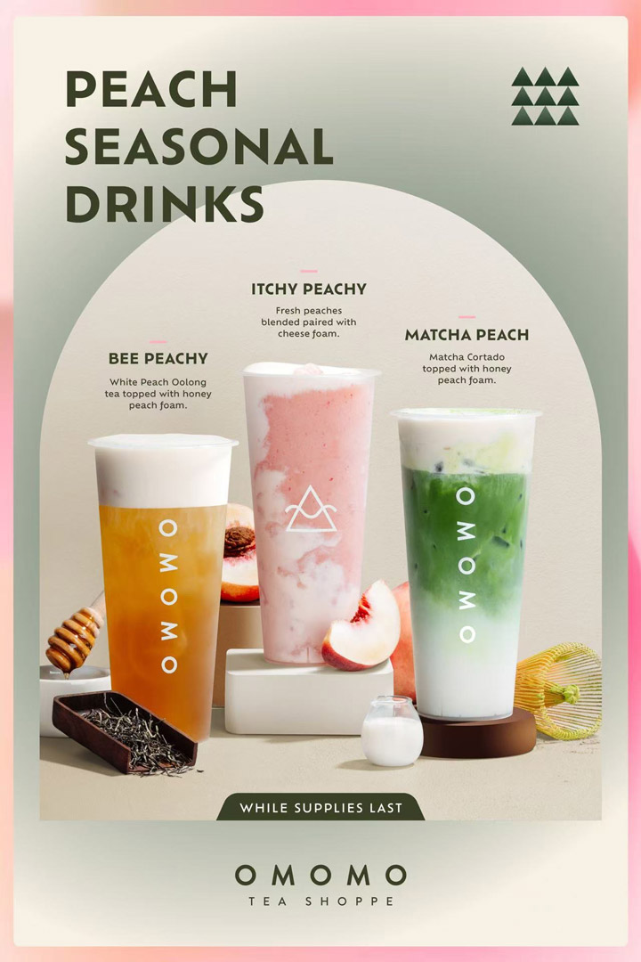 OMOMO Seasonal peach drinks